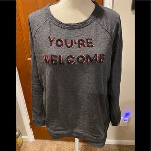 LOFT Charcoal grey pullover. Cotton. EUC. Sz.M